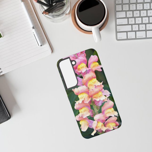 Pink and Yellow Snapdragon Floral Samsung Galaxy S22 Case (In Situ)
