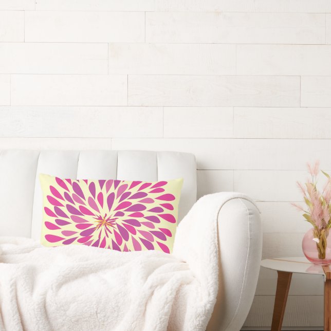 Pink and Yellow Starburst Modern Flower Pillow (Couch)