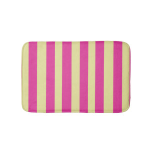 Pink and Yellow Stripes  Bath Mat