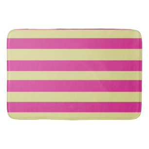 Pink and Yellow Stripes  Bath Mat