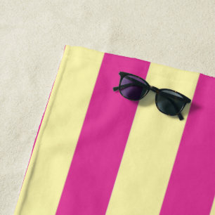 Pink and Yellow Stripes  Bath Towel Set