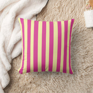 Pink and Yellow Stripes  Cushion