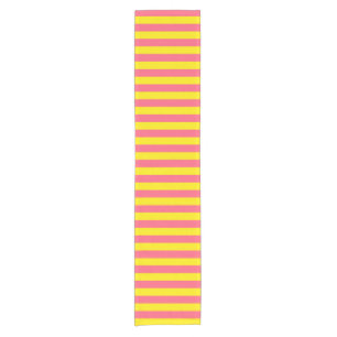 Pink and Yellow Stripes Design Short Table Runner