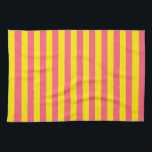 Pink and Yellow Stripes Design Tea Towel<br><div class="desc">Pink and Yellow horizontal Stripes lines seamless repeat Pattern Design Background Print</div>