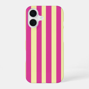 Pink and Yellow Stripes iPhone 16 Case