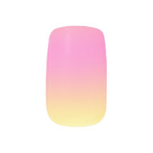 Pink and Yellow Sunset Ombre Minx Nails