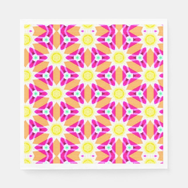 Pink and Yellow Sunshine Napkin (Front)