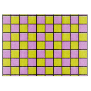 Pink and Yellow Tiles Cutting Board
