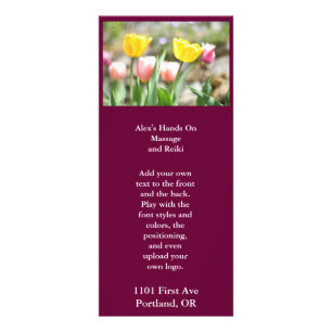 Pink and Yellow Tulips Rack Card