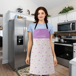 Pink and Yellow Vintage Watercolor Flowers Apron