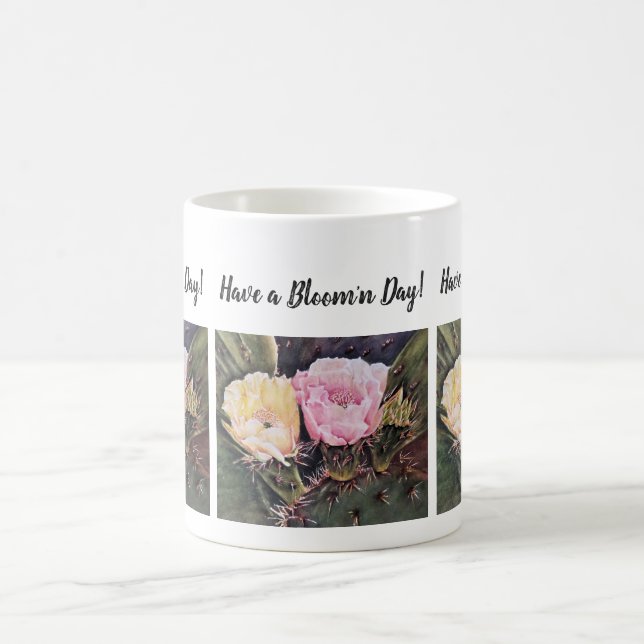 Pink and Yellow Watercolor Flowers Coffee Mug (Center)