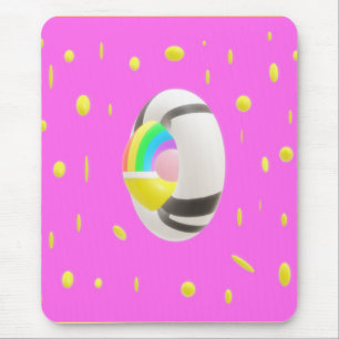 Pink and yellow with globe middle pocket folder cl mouse mat