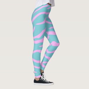 Pink and Your Colour Tiger Stripe Pattern Leggings