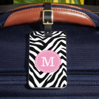 Pink and Zebra Print Custom Monogram