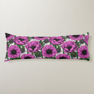 Pink anemone garden body cushion