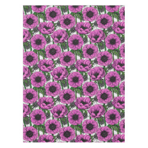 Pink anemone garden tablecloth