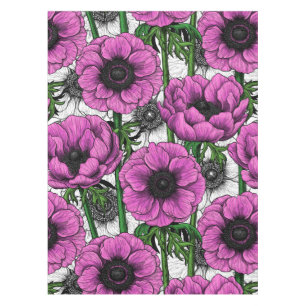Pink anemone garden tablecloth