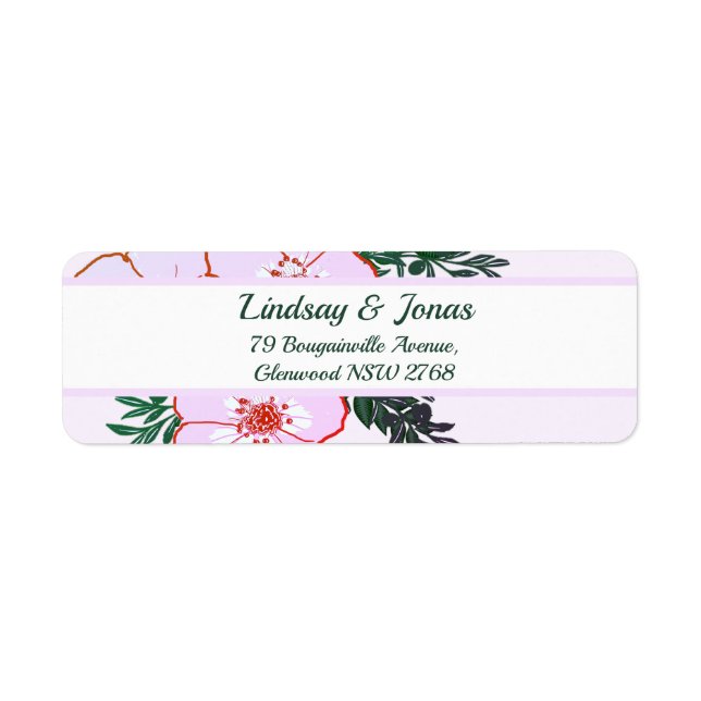 Pink anemone Greenery Floral Return Address Label (Front)