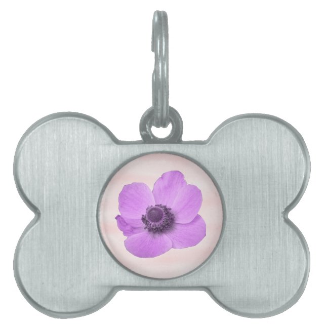 Pink Anemone Pet Tag (Front)
