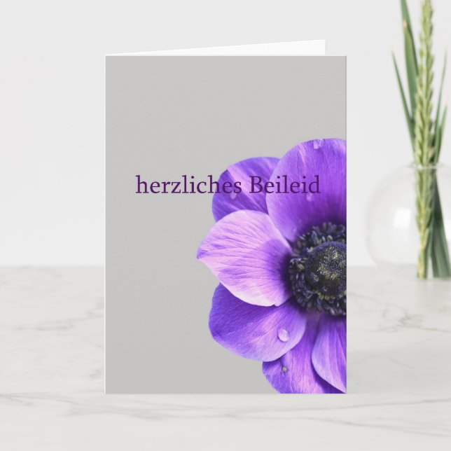 pink anemone sympathy card german (Front)