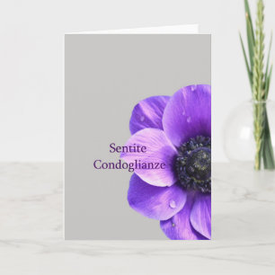 pink anemone sympathy card italian