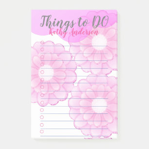 Pink Anemone Things to DO Post-It Notes