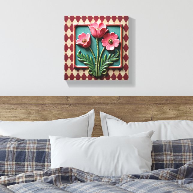 Pink Anemones of Argyle Canvas Print (Insitu(Bedroom))