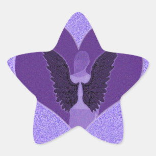 Pink Angel and Heart Star Sticker