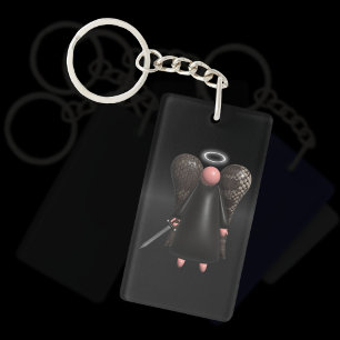 Pink Angel, Avenging Angel (double sided) Key Ring