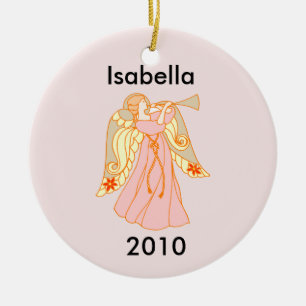 Pink Angel Baby's First Christmas Ceramic Tree Decoration