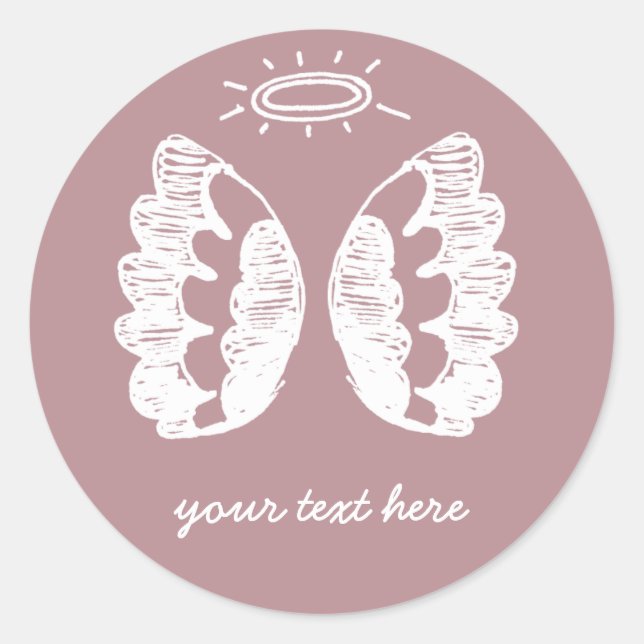 Pink Angel Classic Round Sticker (Front)