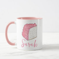 Pink Angel Food Cake Slice Baking Personalised