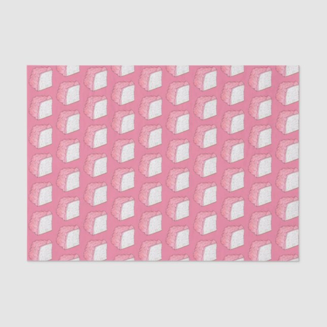 Pink Angel Food Sponge Cake Slice Baking Foodie Tissue Paper (Front)