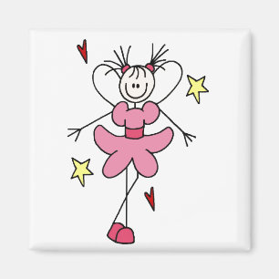 Pink Angel Stick Figure Magnet