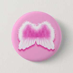 Pink Angel Wings 2¼ Inch Round Button