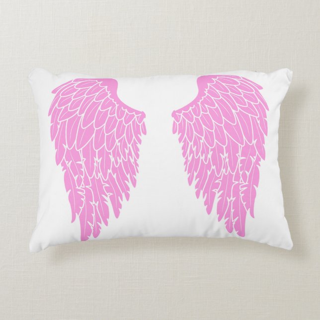 Pink Angel Wings Decorative Cushion (Front)
