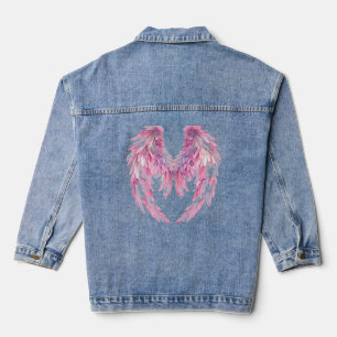 Pink Angel Wings Denim Jean Jacket