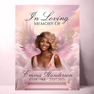 Pink angel wings memorial welcome sign