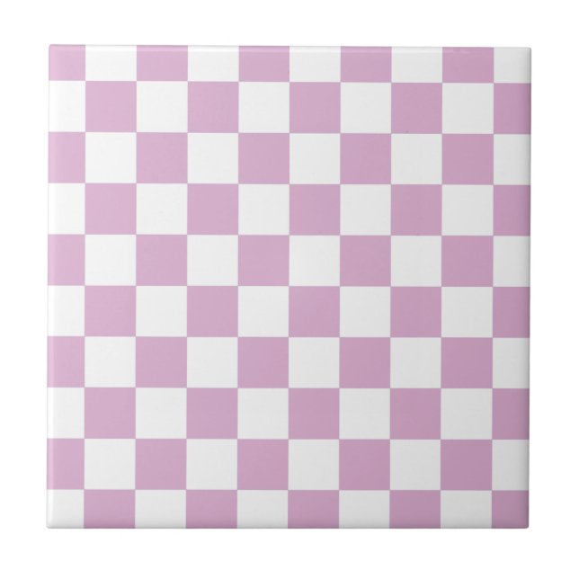 Pink Angora Chequerboard Tile (Front)