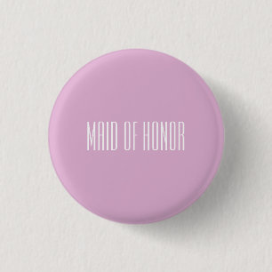 Pink Angora Maid of Honour Button