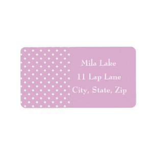 Pink Angora Polka Dot Custom Address Labels