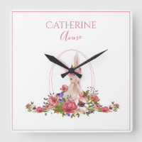 Pink Animal Bunny Floral Girly Name