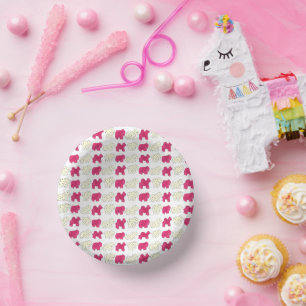 Pink Animal Crackers Cookies Circus Birthday Party Paper Plate