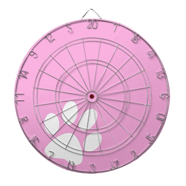 pink animal pet paw print dartboard (Front)