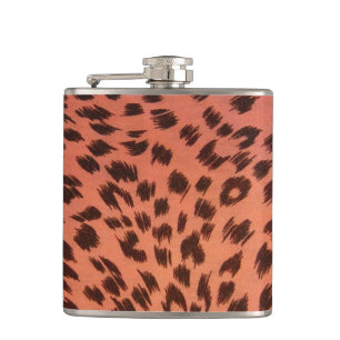 PINK ANIMAL PRINT HIP FLASK