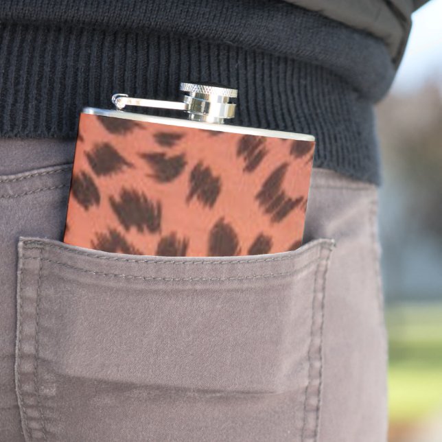 PINK ANIMAL PRINT HIP FLASK (In Situ)