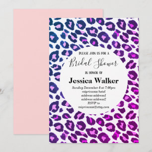 pink animal print, Leopard ,cheetah bridal shower Invitation
