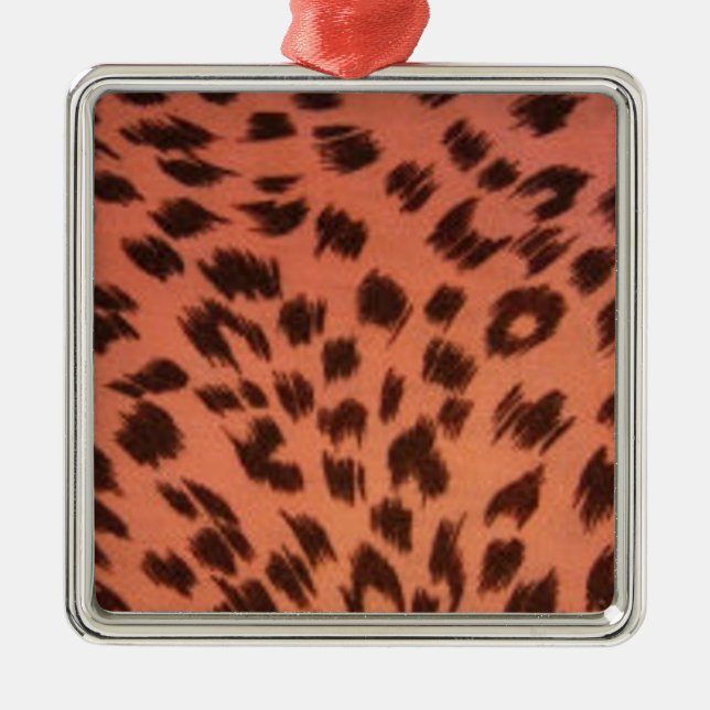 PINK ANIMAL PRINT  METAL TREE DECORATION (Front)