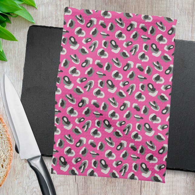 Pink animal print pattern tea towel (Creator Uploaded)