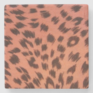 PINK ANIMAL PRINT STONE COASTER